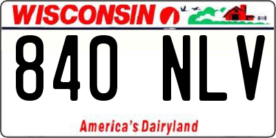 WI license plate 840NLV