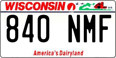 WI license plate 840NMF
