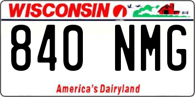 WI license plate 840NMG