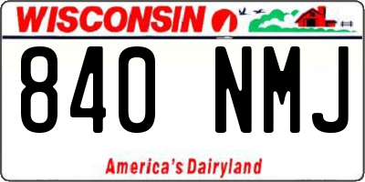 WI license plate 840NMJ