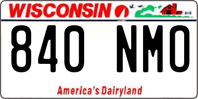 WI license plate 840NMO