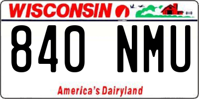WI license plate 840NMU