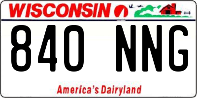 WI license plate 840NNG