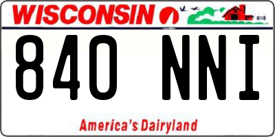 WI license plate 840NNI