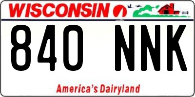 WI license plate 840NNK