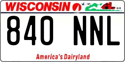 WI license plate 840NNL