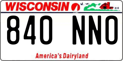 WI license plate 840NNO