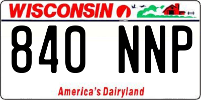 WI license plate 840NNP