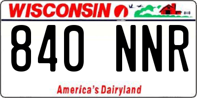 WI license plate 840NNR
