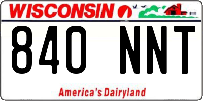 WI license plate 840NNT