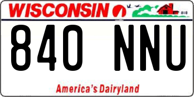 WI license plate 840NNU
