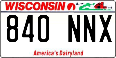 WI license plate 840NNX