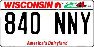 WI license plate 840NNY