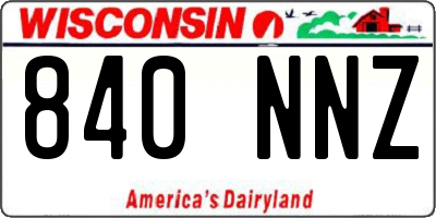 WI license plate 840NNZ