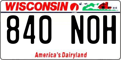 WI license plate 840NOH