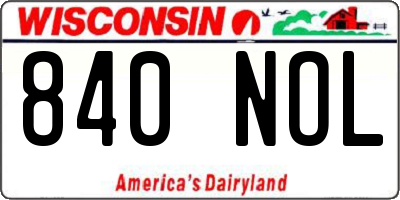 WI license plate 840NOL