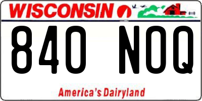 WI license plate 840NOQ