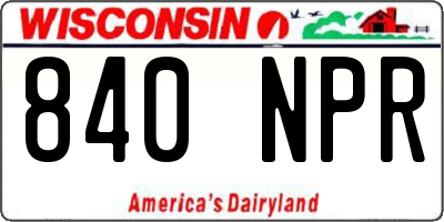 WI license plate 840NPR