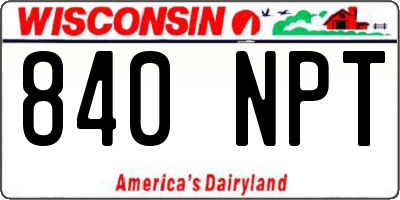 WI license plate 840NPT