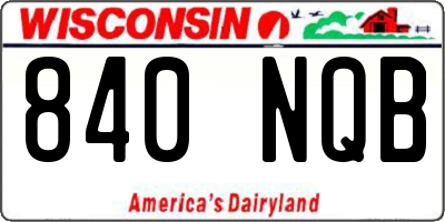 WI license plate 840NQB