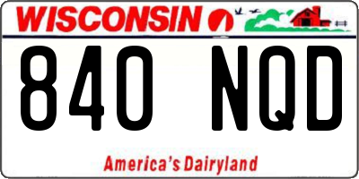 WI license plate 840NQD