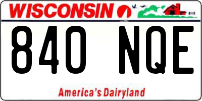 WI license plate 840NQE