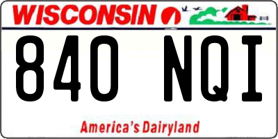 WI license plate 840NQI