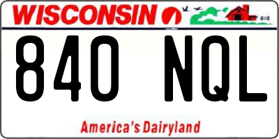 WI license plate 840NQL