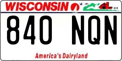WI license plate 840NQN