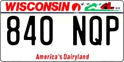 WI license plate 840NQP