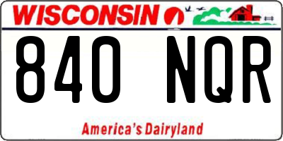 WI license plate 840NQR