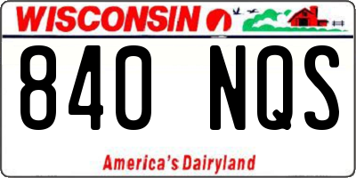 WI license plate 840NQS