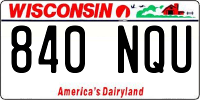 WI license plate 840NQU