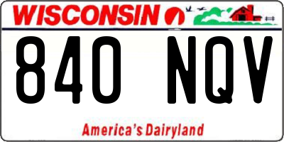 WI license plate 840NQV