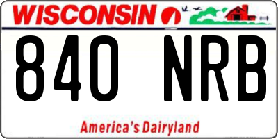 WI license plate 840NRB