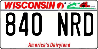 WI license plate 840NRD