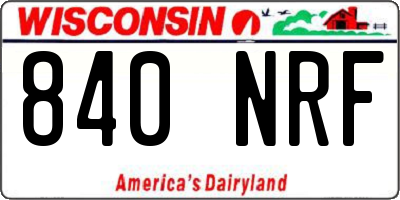 WI license plate 840NRF