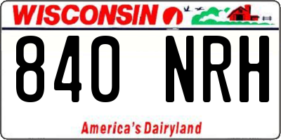 WI license plate 840NRH