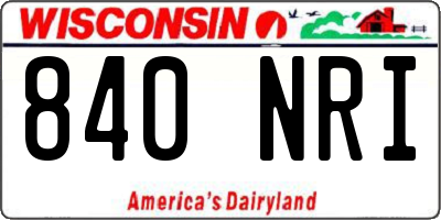 WI license plate 840NRI