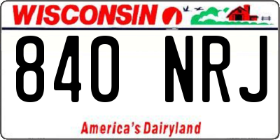 WI license plate 840NRJ
