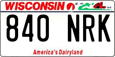 WI license plate 840NRK