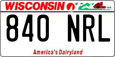 WI license plate 840NRL