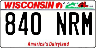 WI license plate 840NRM