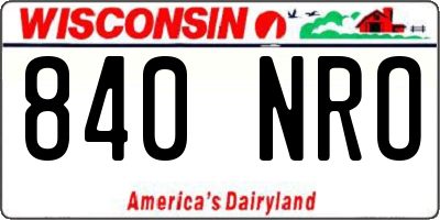 WI license plate 840NRO