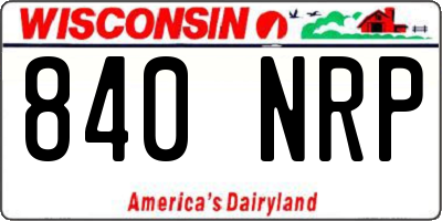 WI license plate 840NRP