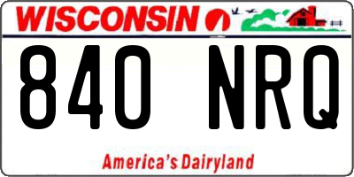 WI license plate 840NRQ