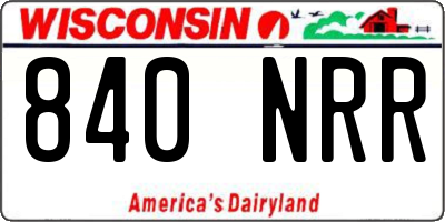 WI license plate 840NRR