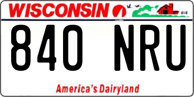 WI license plate 840NRU