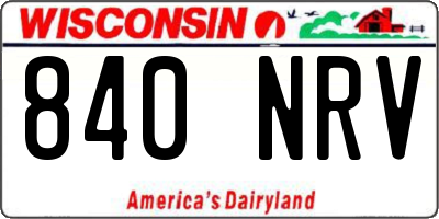 WI license plate 840NRV