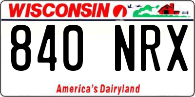 WI license plate 840NRX